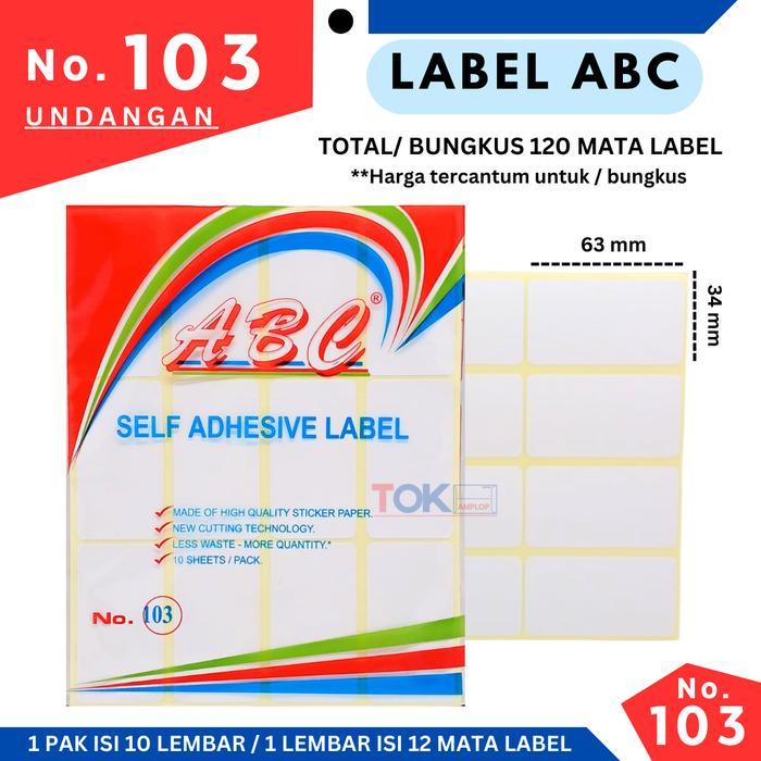 News Label Undangan / Sticker Label 103 ABC ( Self Adhesive )