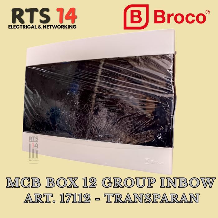 Bagus Mcb Box Broco 12 Group Inbow Transparan Art. 17112-50 / Kotak Panel Listrik 12 Slot Tanam