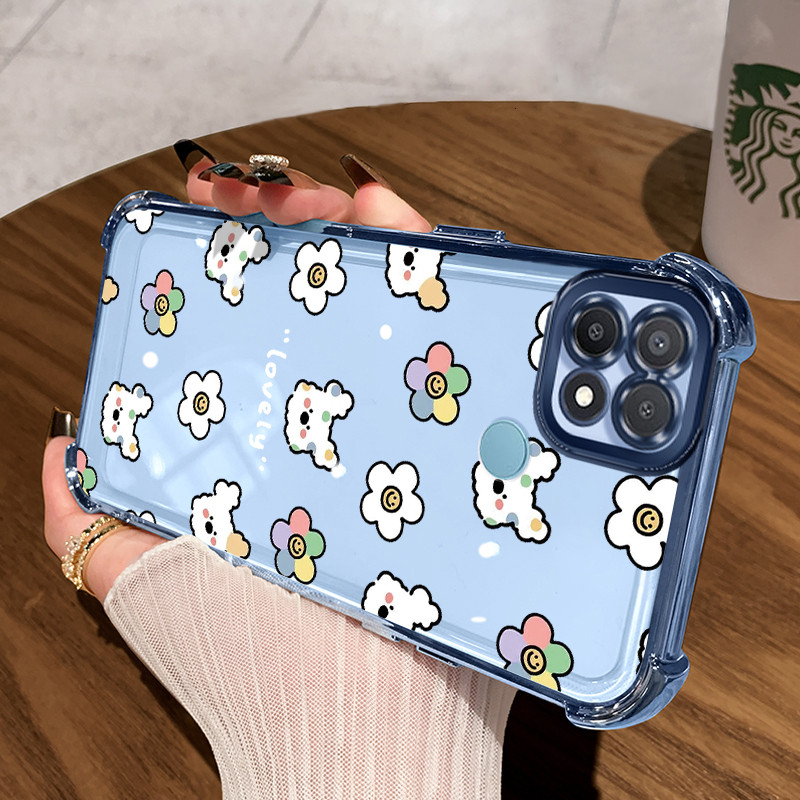 Casing Hp untuk OPPO A15 A15s A35 4G Case Bunga Pelangi Kasing Cesing Invisible Airbag Kesing Siliko