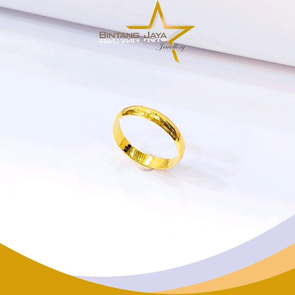 Cincin Emas Asli - Kadar (LM99) Belah Rotan - Kadar LM99 - Berat 2gr - Size 8 – Manis & ringan buat 