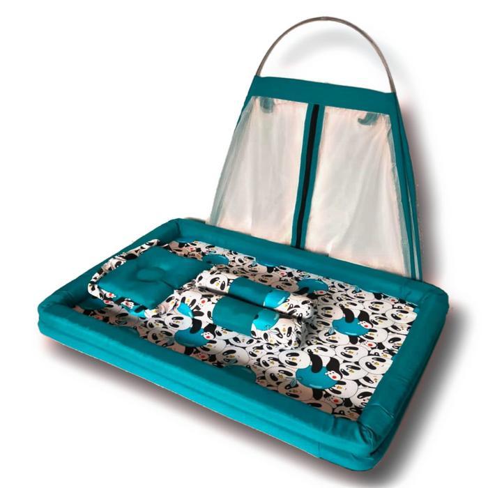 BBYY- Kasur Bayi Kelambu Tenda / Tempat Tidur Bayi Set Bantal Guling Free Tas Mika Cewek