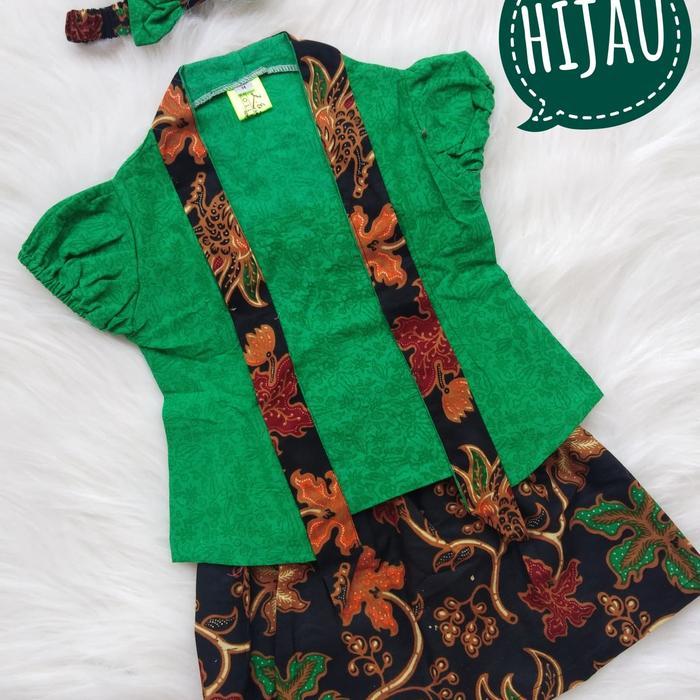 ASLI kebaya anak kutubaru anak hijau daun 6 bulan - 4 tahun READY STOCK