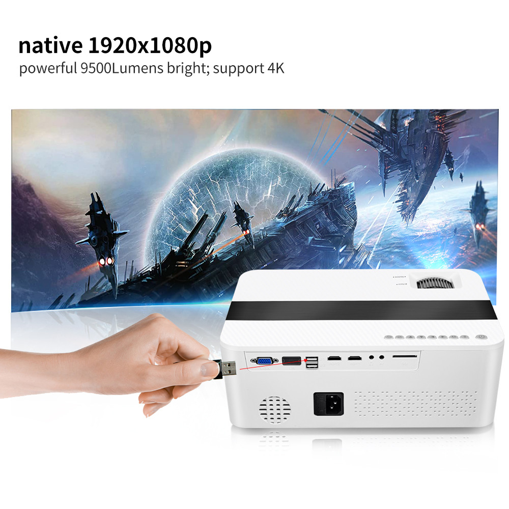 - Yersida Projector H6 Full Hd 1080P 5G Wifi Bluetooth Projectors