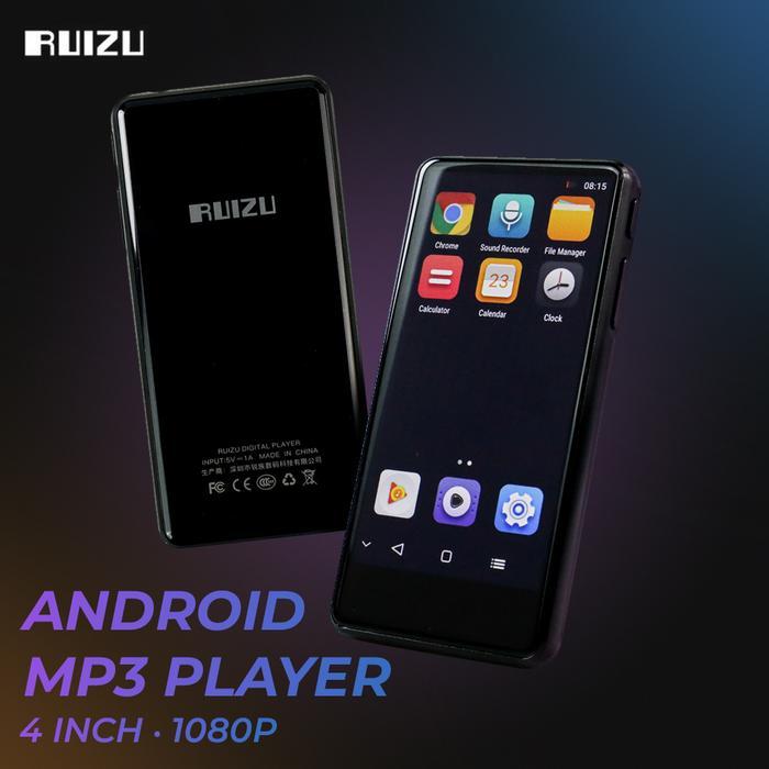 Android Mp3 Player Wifi Bluetooth Touchscreen 4" 1080P 16Gb H8 Ruizu