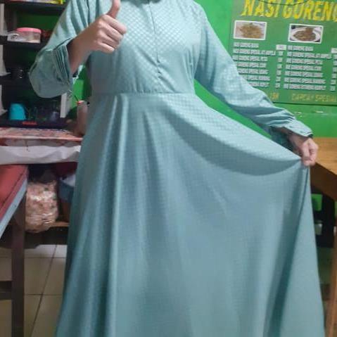 MUSLIFIX- [Gamis Hermosa]Gamis Embos Hermosa Motif Tartan Warna Wardah Original Hermosa/Gamis