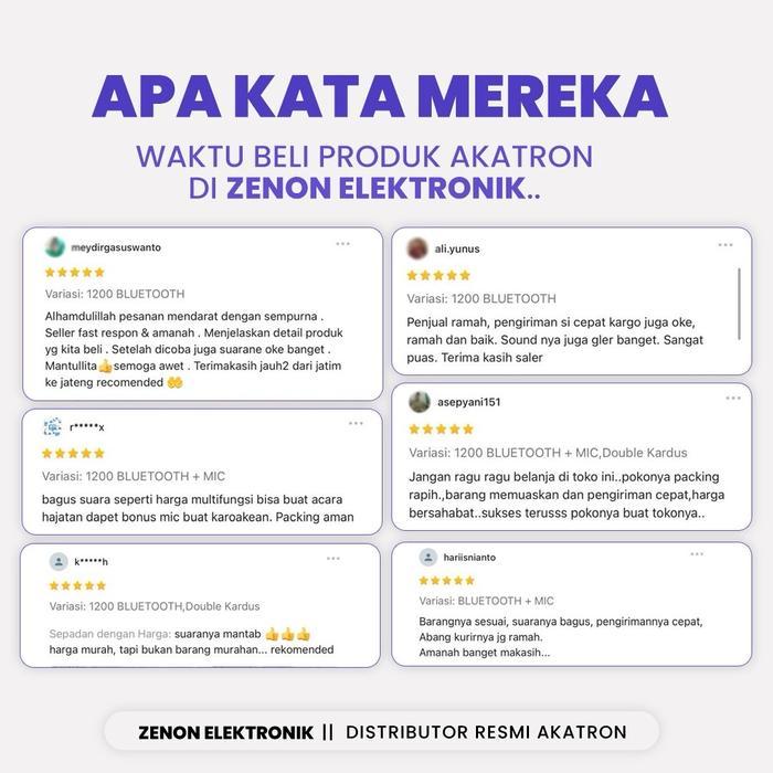 Akatron 12 Inch Super Bass - Speaker Aktif Bluetooth Karaoke Microphone Subwoofer Sound Besar Murah