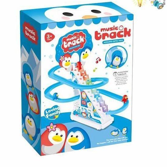 Mainan Anak Music Track Penguin Balapan Seluncur Tangga Slide Penguin Kode 1415