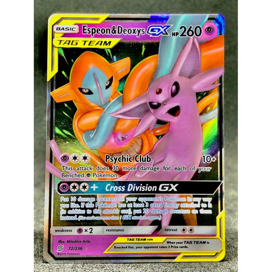 ESPEON & DEOXYS GX RR 72/236 - POKEMON SUN AND MOON UNIFIED MINDS KODE 207