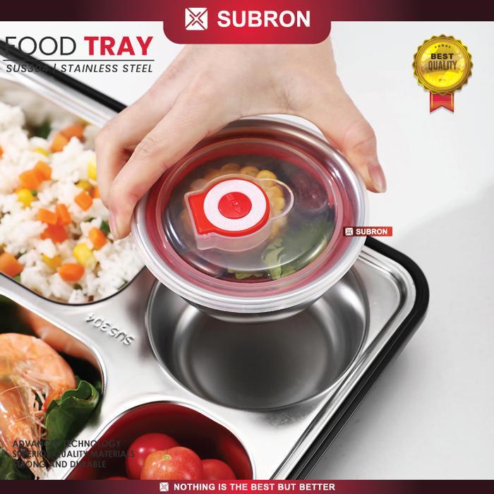 SUBRON SUS 304 Lunch Box Kotak Bekal Catering 5 Sekat Wadah Stainless