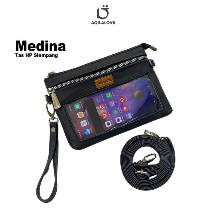 AQILALOVA Medina Tas Dompet HP Wanita Selempang Multifungsi Touch Screen