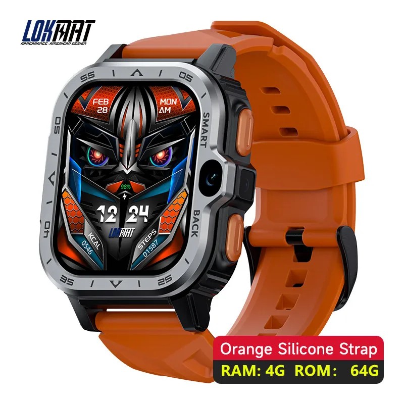 Lokmat Appllp 4 Max Android Gps Smart Watch Square Touch Screen Heart Rate Monitor Dual Camera Wifi