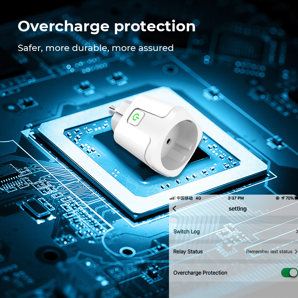 - Smatrul 20A Tuya Wifi Eu Smart Plug Outlet 220V Power Monitor