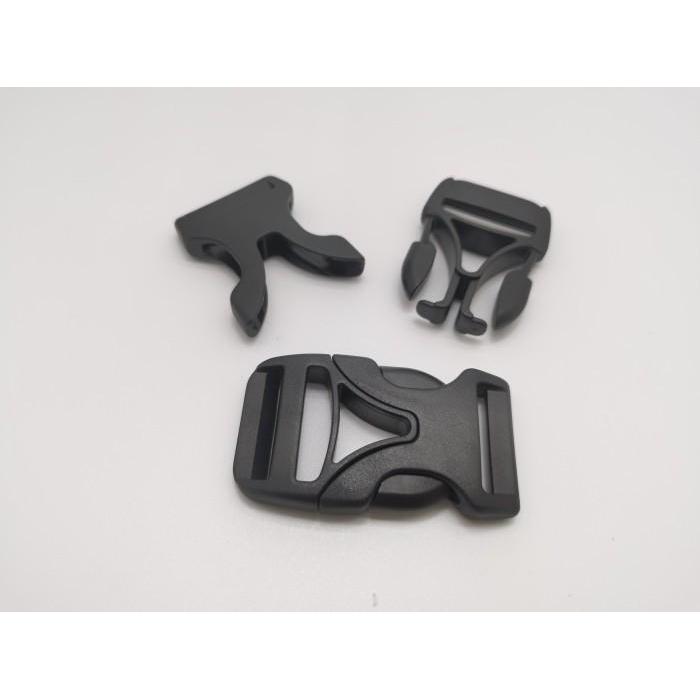 Gesper Klip Tas Klik Plastic Buckle Hitam 2.5 cm Kunci Sodok Acetal
