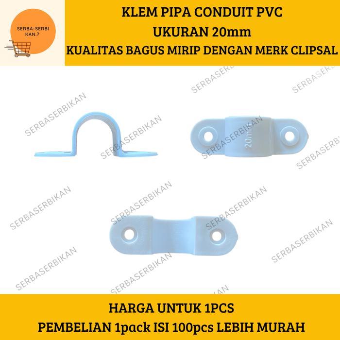 KLEM PIPA LISTRIK CONDUIT PVC UKURAN 20mm MIRIP CLIPSAL