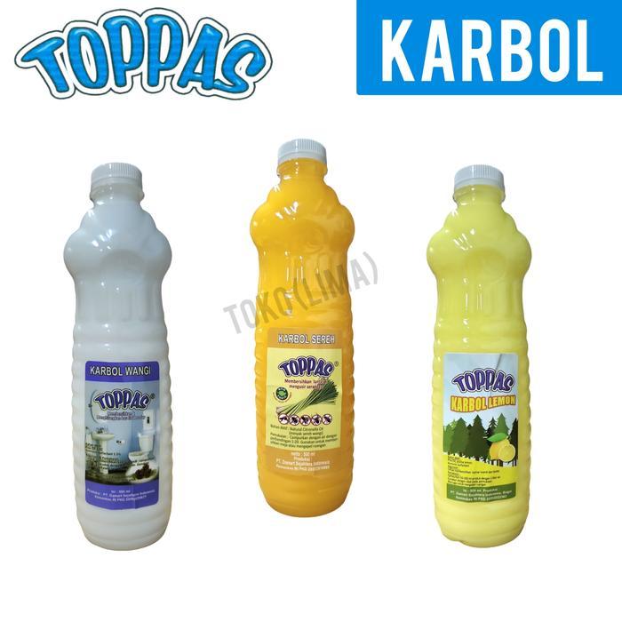 Karbol Toppas BOTOL Sereh Lemon Pinus Putih Pembersih Pewangi Lantai