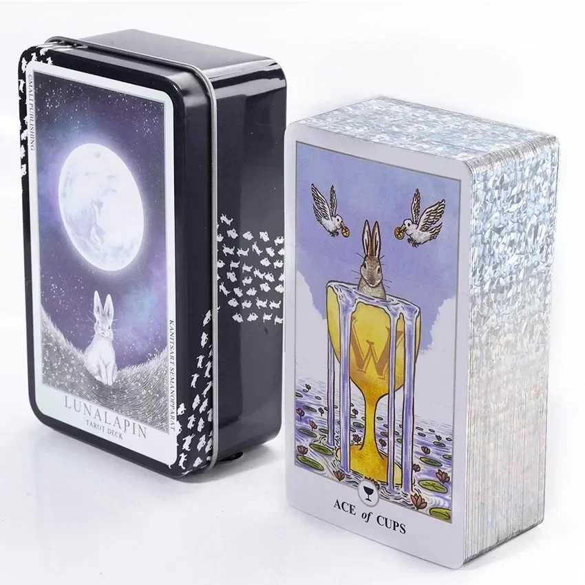 Lunalapin Rabbit Tarot Iron Box Card Game 10.3x6 cm 78pcs