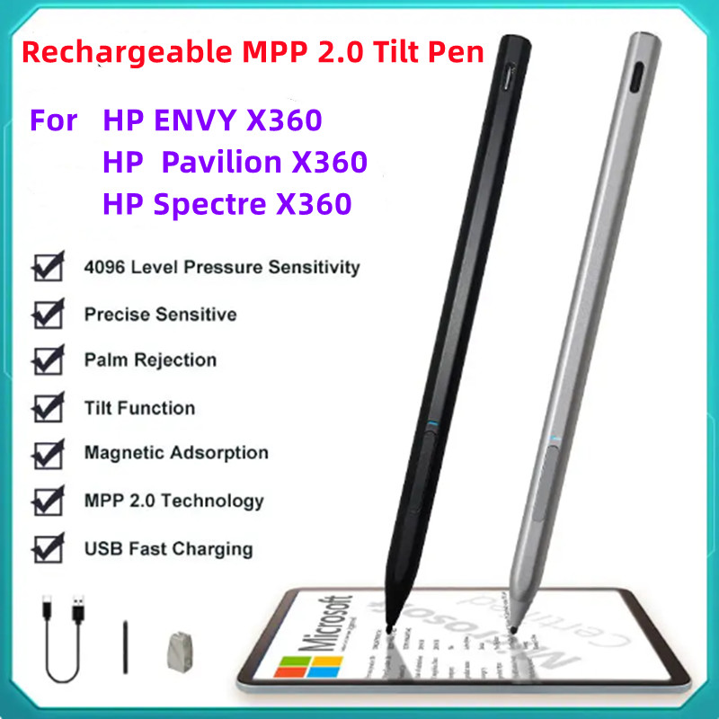 Stylus Pen For Hp Envy X360 Pavilion X360 Spectre X360 2-In-1 Laptop Rechargeable Mpp 2.0 Tilt Pen