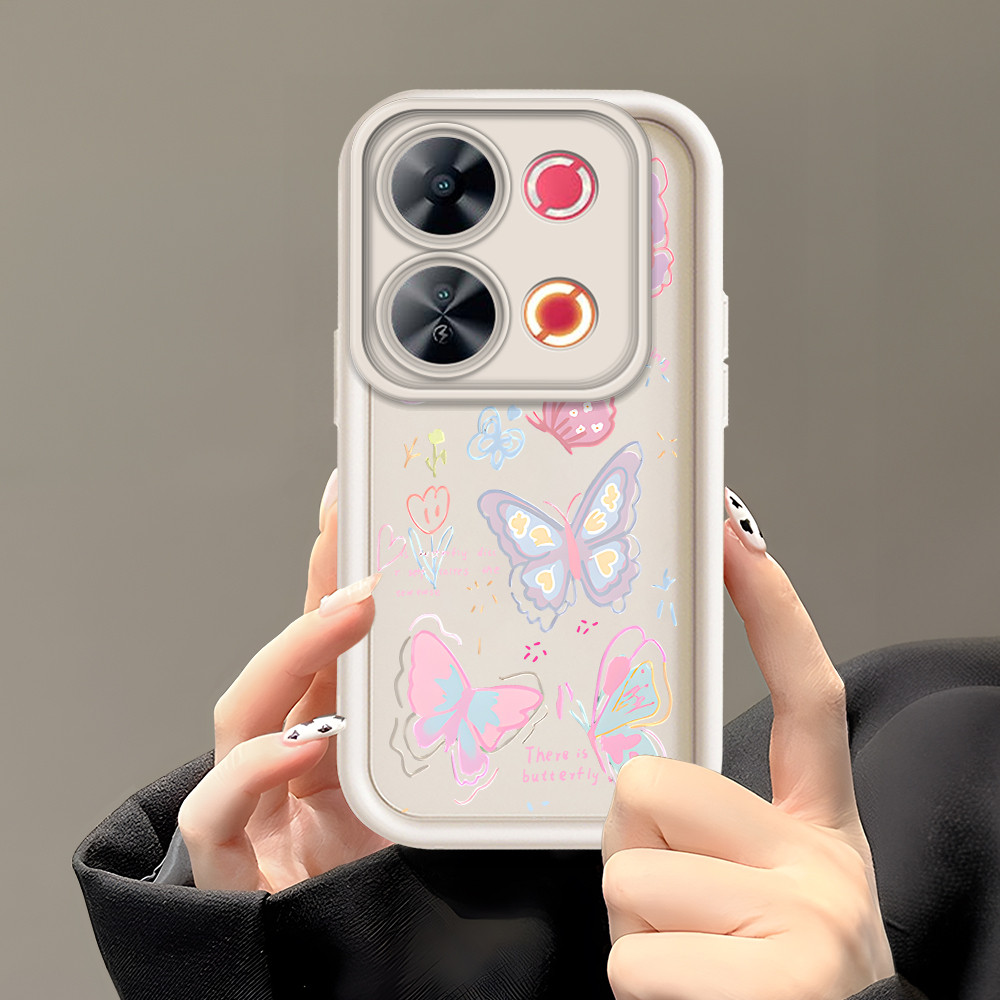 Softcase Fashion Phone Case For Itel P65 Soft Kupu-Kupu Iucu Motif Casing Ponsel Untuk Soft Kesing H