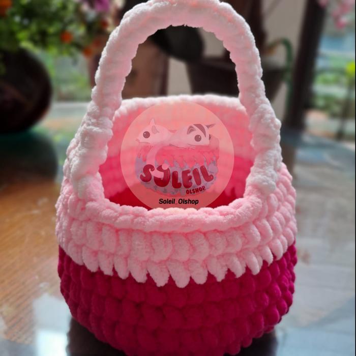 Sugar Glider Pouch Rajut Tricolor Soft Hand Basket Style