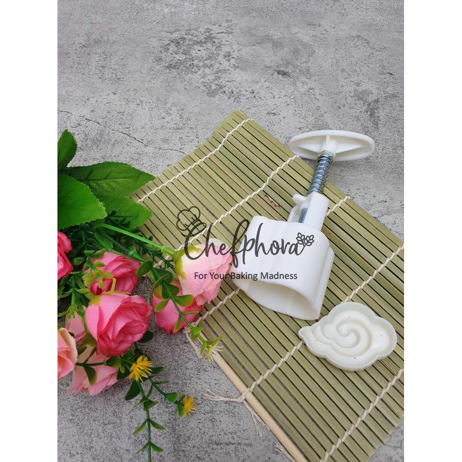 Cetakan Nastar Taiwan Kue Bulan Mooncake 50gr Moon Cake Plunger Awan