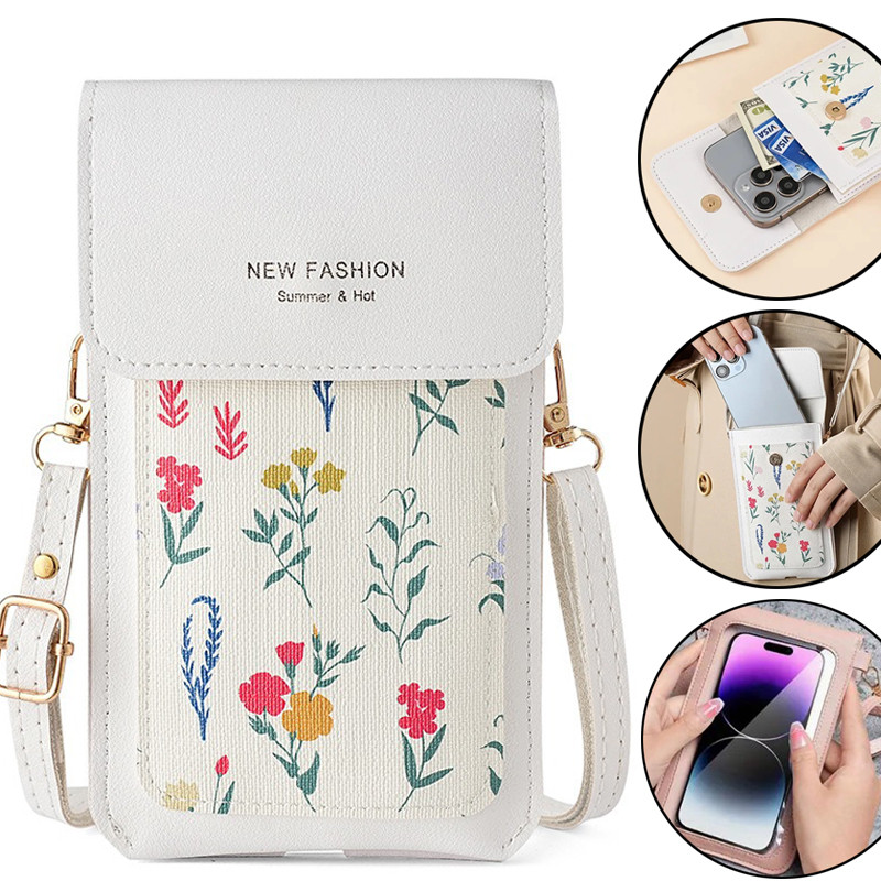 Women Touchable Body Bags Women Cell Phone Storage Pouch Handbag Sweet Shoulder Bag Purses Daily