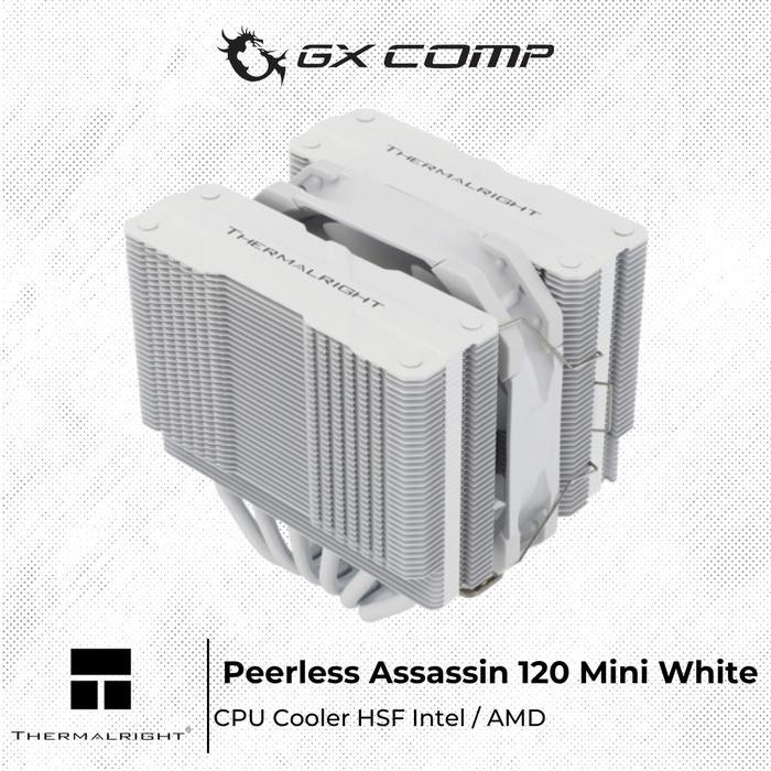 THERMALRIGHT PEERLESS ASSASSIN 120 MINI WHITE CPU COOLER 6 HEATPIPE HSF INTEL / AMD