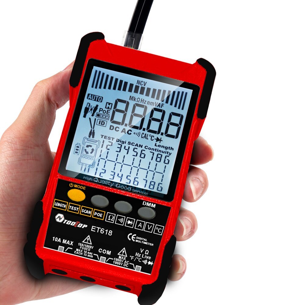 - Tooltop Network Cable Tester Multimeter Lan Cable Tracking Poe Test
