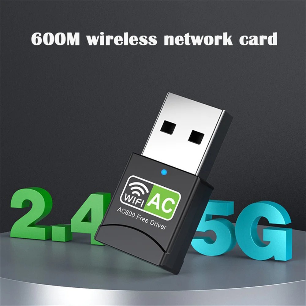 PROMO  Dual Band USB wifi 600Mbps Adapter AC600 2.4GHz 5GHz WiFi PC Mini Computer Network Card Recei