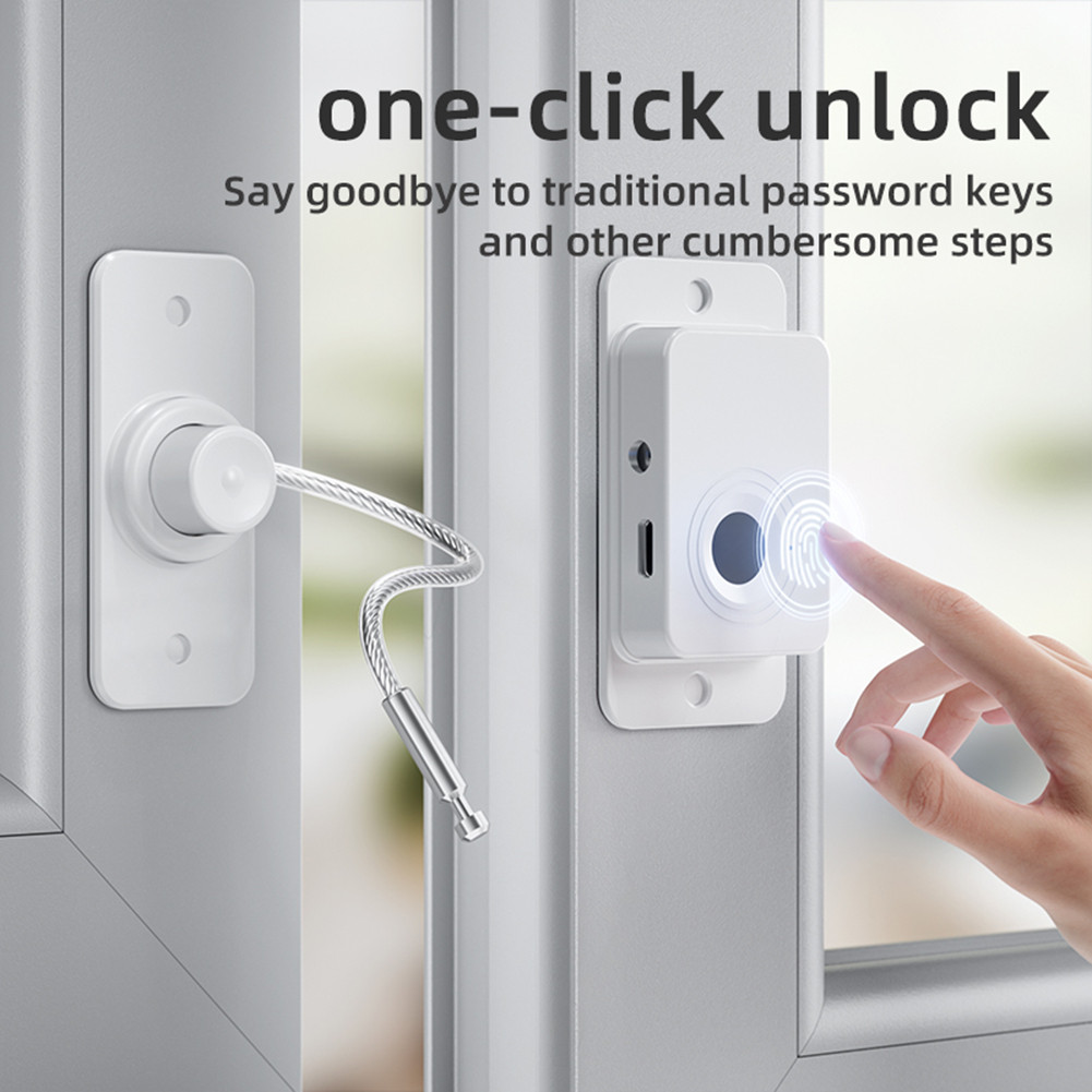 1pc Fingerprint Lock Intelligent Door Window Fingerprint Lock Drawer Refrigerator Cabinet Lock