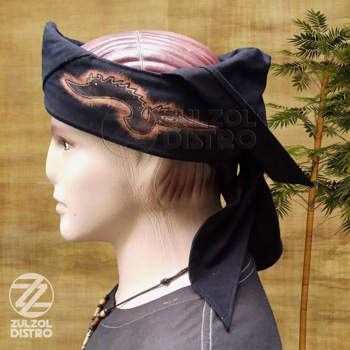 ASLI Iket Sunda Praktis Lukis Kujang Premium Full Kain - Blangkon Sunda READY STOCK