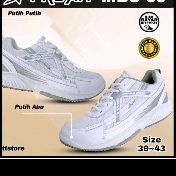 PRO ATT SEPATU BADMINTON VOLLY PRIA LELAKI LAKI SPORT PRO ATT MBC 640 ORIGINAL PUTIH ABU PREMIUM