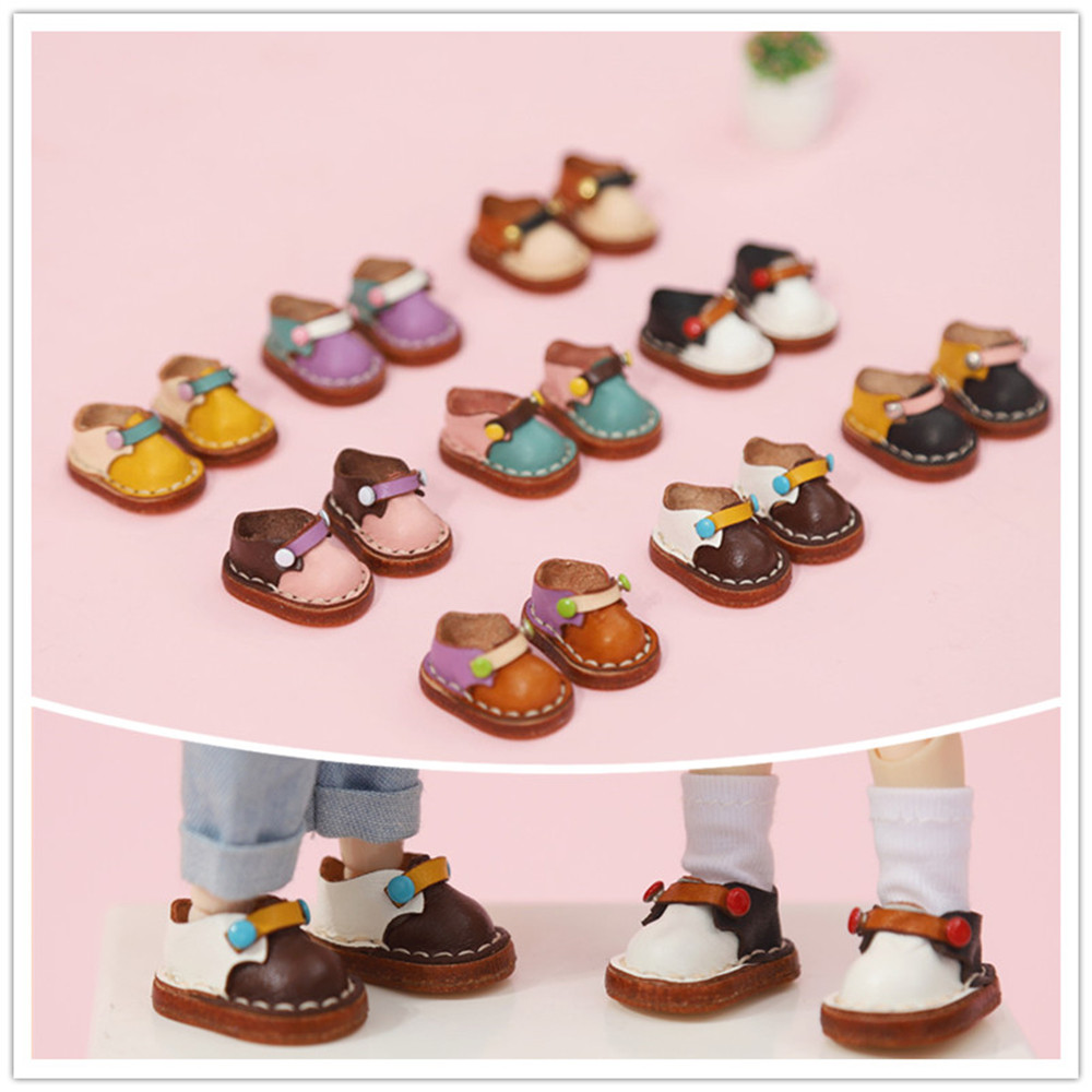 New Ob11 Handmade Shoes 1/12 Bjd Shoes Italian Cattle Shoes Holala Boots Doll Accessories For