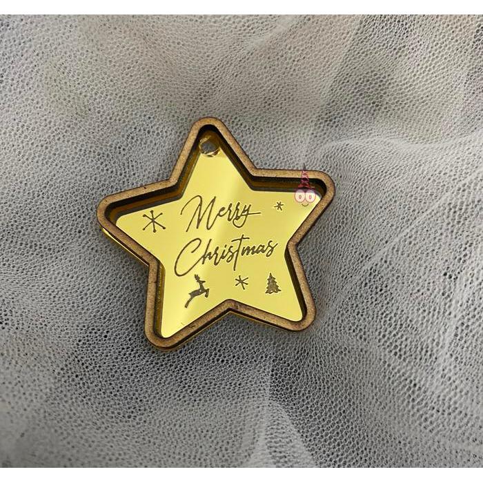 Hang Tag Natal Hiasan Hampers Acrylic Wood Tag Christmas CH04
