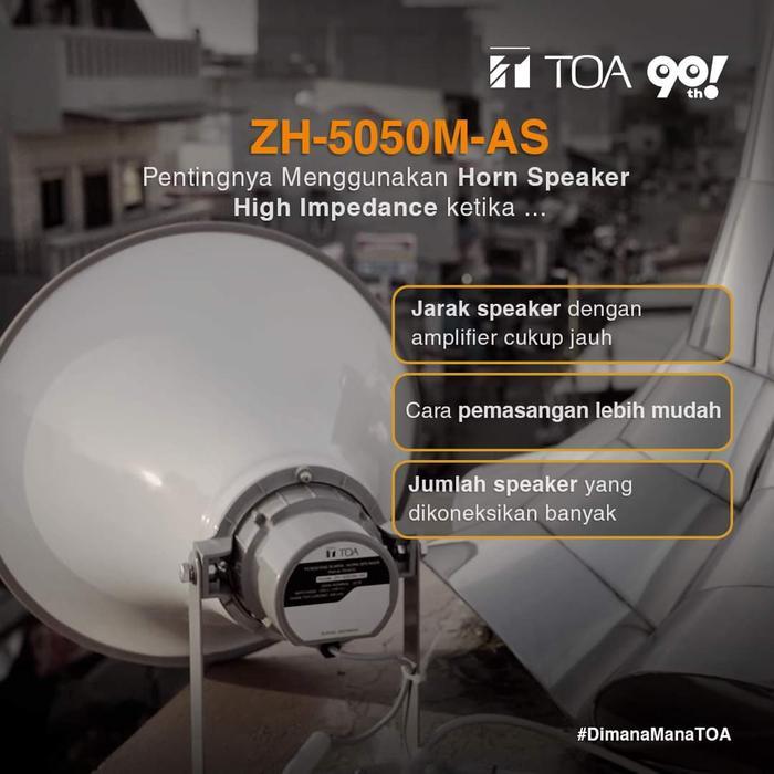 Zh-5050M Horn Speaker Corong Toa Masjid Mushola Zh-5050M Zh 5050 50 Watt Trafo Matching