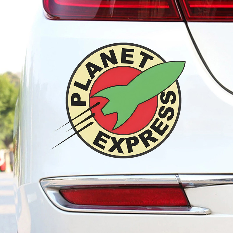 Jt300# Futurama Planet Express Logo Vinyl Sticker For Car Truck Window Decal Wall Bumper Car