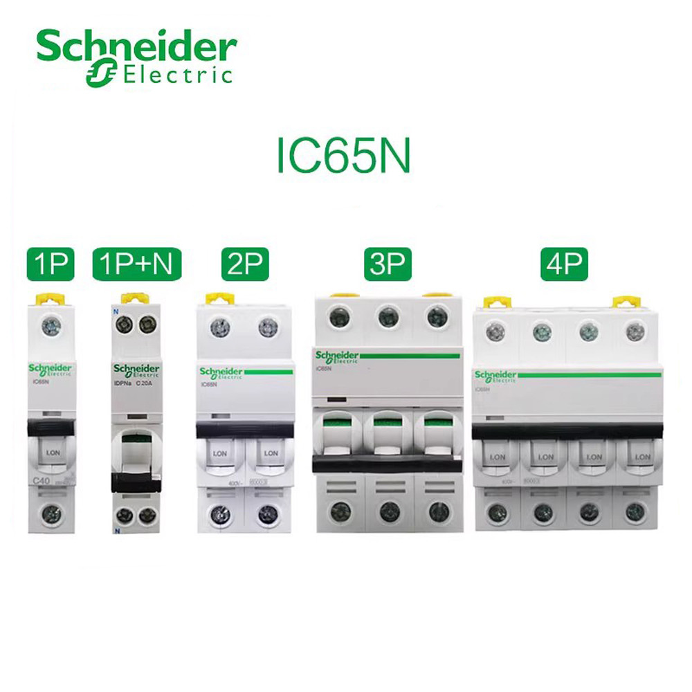 100% Original Schneider Circuit Breaker Acti9 Ic65N Type C 1A 2A 3A 4A 6A 10A 16A 20A 25A 32A 40A