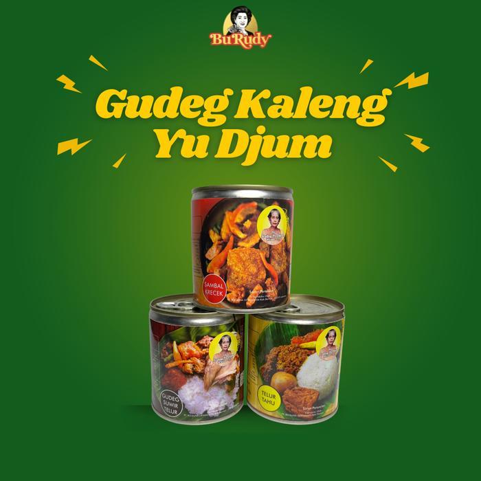 Gudeg Kaleng Yu Djum Varian Telur ayam Suwir, Telur Tahu, Sambel Krecek Gudeg Instan