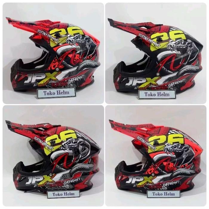 Helm Trail Jpx Cross Fox 1 Motif X16 Snake Cobra