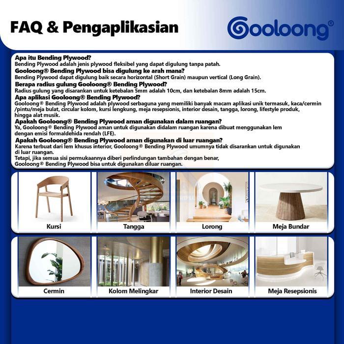 IDXXX- Gooloong - Bending Plywood Triplek Fleksibel, Digulung Hingga 360 Derajat Tanpa Patah