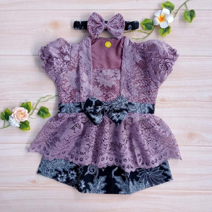 SIAPKIRIM Kebaya Bayi Kinan untuk Tedhak Siten / Kebaya Anak / Kebaya Anak Perempuan warna Ungu Taro