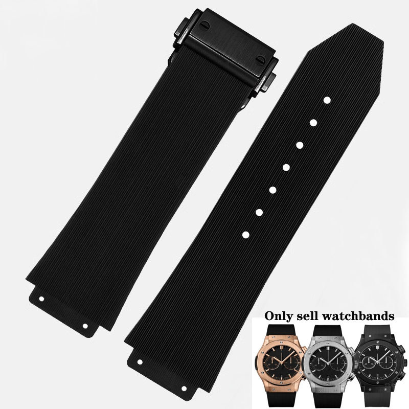Watch Bands For Hublot Big Bang Silicone 25*19Mm Waterproof Men'S Watch Strap Chain Watch