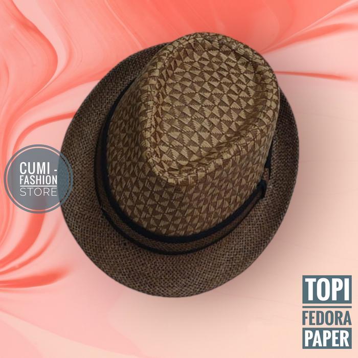 TOPI FEDORA PAPER MOTIF PRIA WANITA DEWASA TOPI FEDORA RAJUT IMPORT