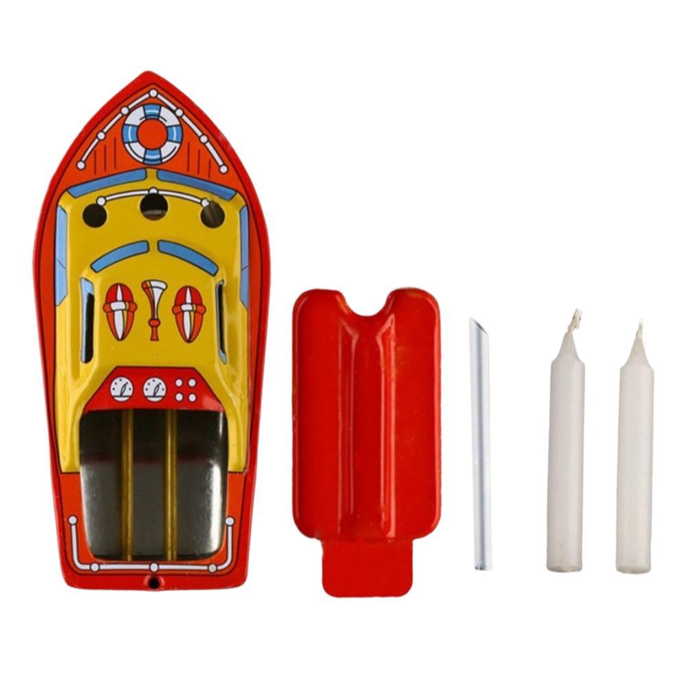 Candle Ship Collectable Tin Toy Steam Boat Candle Powered Boat Tin Vehicle Toy Student Candle