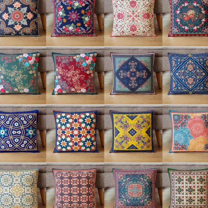 Sarung Bantal Sofa Print Motif Turkish Tile Ubin Turkey Arabic Maroko Garansi Original Asli