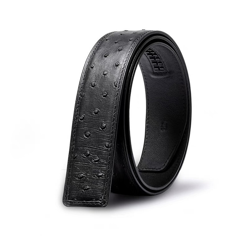 Business Style Authentic Real True Ostrich Skin Men'S Waist Strap Genuine Exotic Leather Male Belts