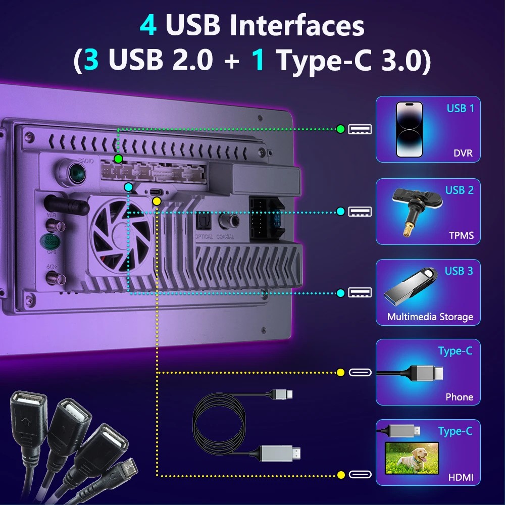 A7870 Android Auto 9 10 Inch 2K Screen With 360 Cameras Wireless Carplay 12 256 Android 13 Car