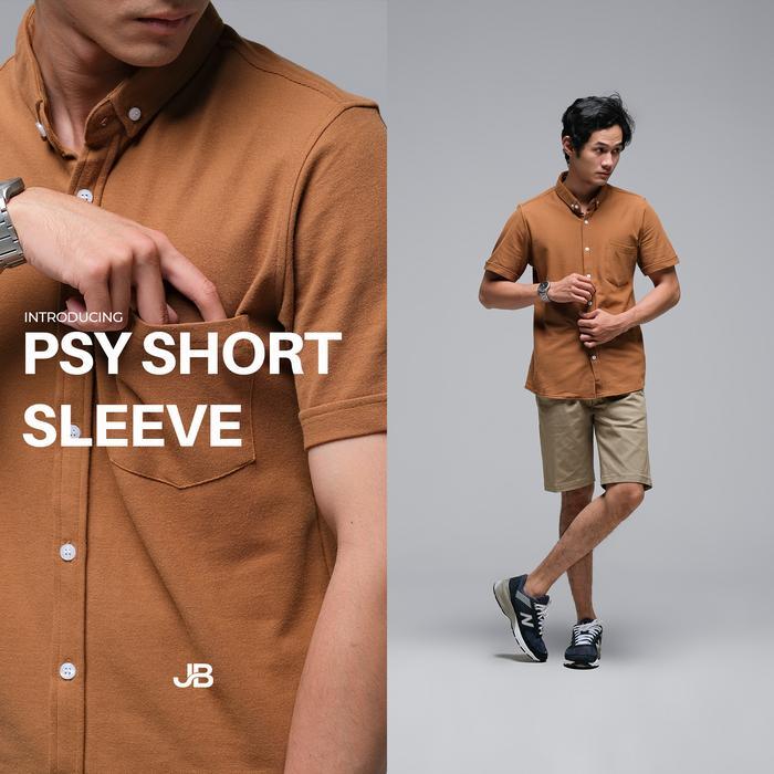 KEMEJA PENDEK PRIA JB PSY SHORT SHIRT COFFEE