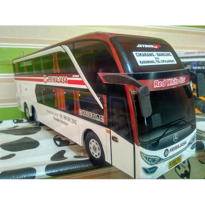 Miniatur bus bis Primajasa Double decker