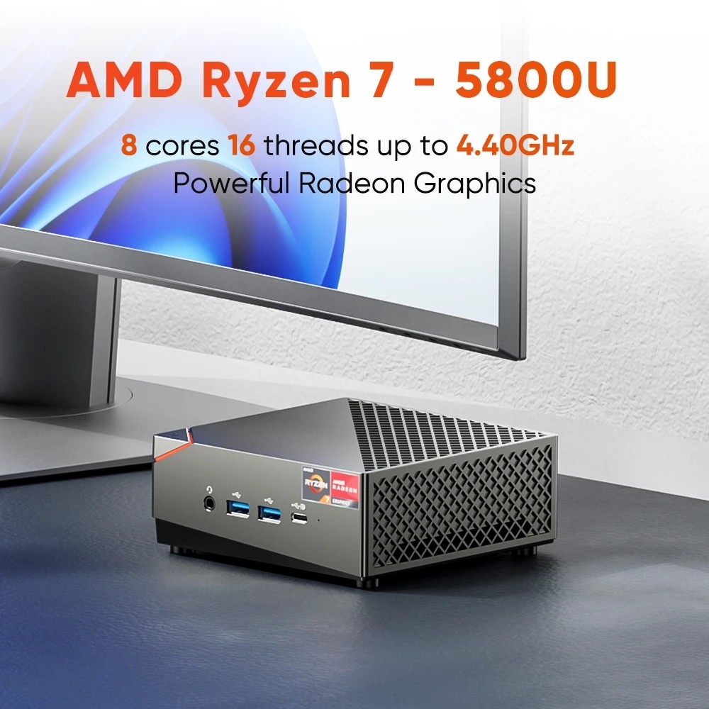Topton Mini Pc Amd Ryzen 7 5800U R7 5700U Radeon Graphic 2*Ddr4 M.2