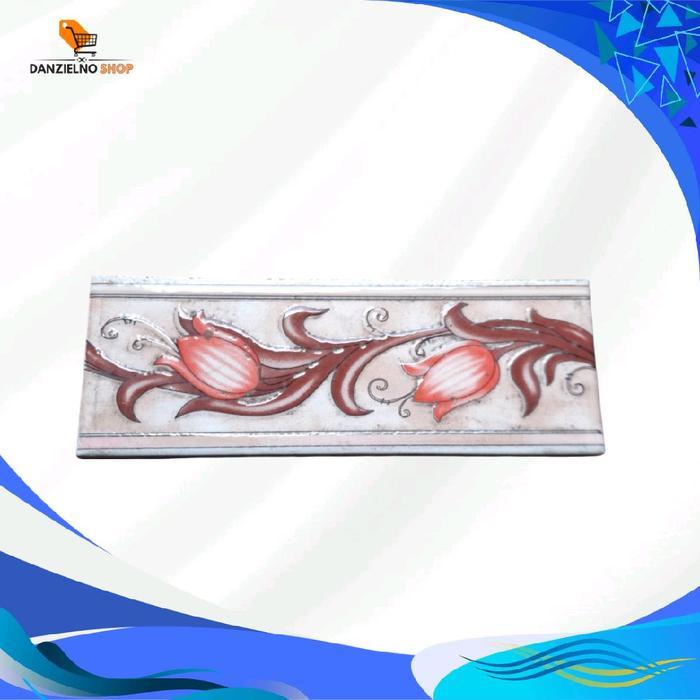 DANZIELNO SHOP Lis Keramik Motif Timbul Ukuran 20cm x 7cm Cocok untuk border lis Kamar Mandi Dapur